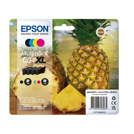 Sæt 4  stk. Epson 604XL BK,C,M,Y Originale patroner